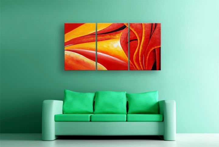 B266 - 72" FRAMED ORIGINAL MODERN ABSTRACT ART OIL PAINTING