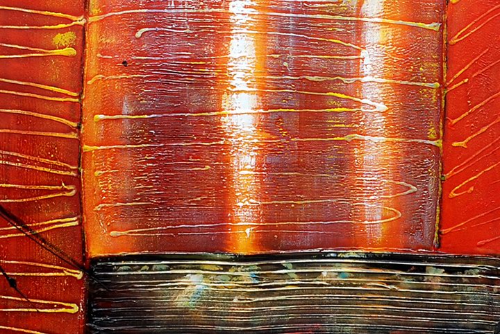 B268 - 72" FRAMED ORIGINAL MODERN ABSTRACT ART OIL PAINTING