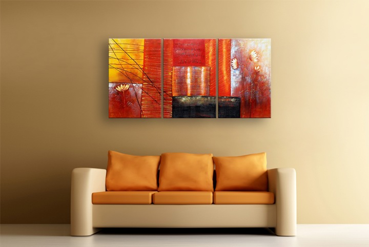 B268 - 72" FRAMED ORIGINAL MODERN ABSTRACT ART OIL PAINTING