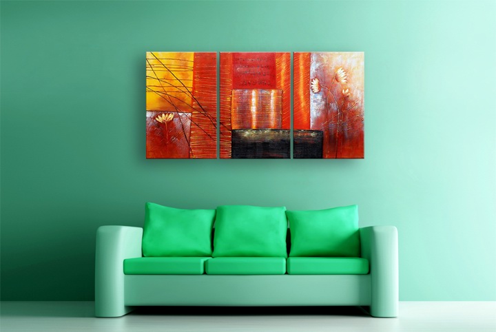 B268 - 72" FRAMED ORIGINAL MODERN ABSTRACT ART OIL PAINTING