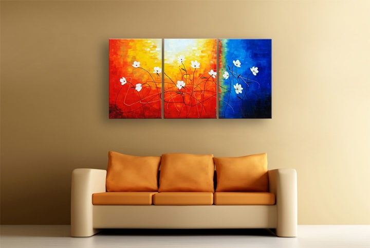 B271 - 72" FRAMED ORIGINAL MODERN ABSTRACT ART OIL PAINTING