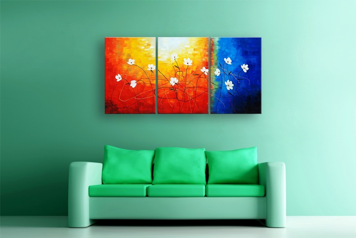 B271 - 72" FRAMED ORIGINAL MODERN ABSTRACT ART OIL PAINTING
