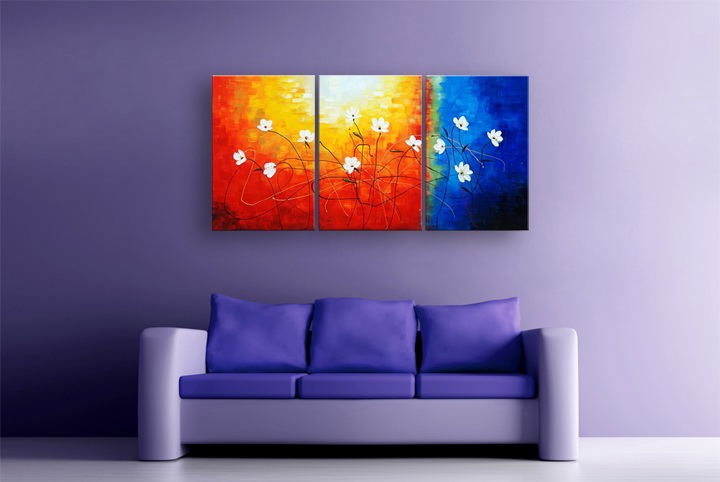 B271 - 72" FRAMED ORIGINAL MODERN ABSTRACT ART OIL PAINTING