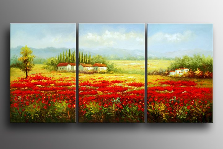 B308 - 72" FRAMED LANDSCAPE ORIGINAL MODERN ABSTRACT ART OIL PAINTING