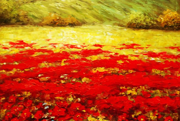 B313 - 72" FRAMED ORIGINAL MODERN ABSTRACT ART OIL PAINTING