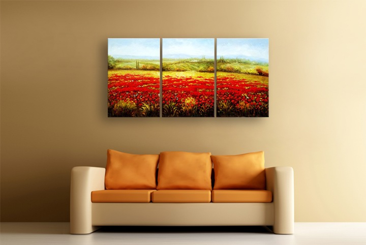 B313 - 72" FRAMED ORIGINAL MODERN ABSTRACT ART OIL PAINTING