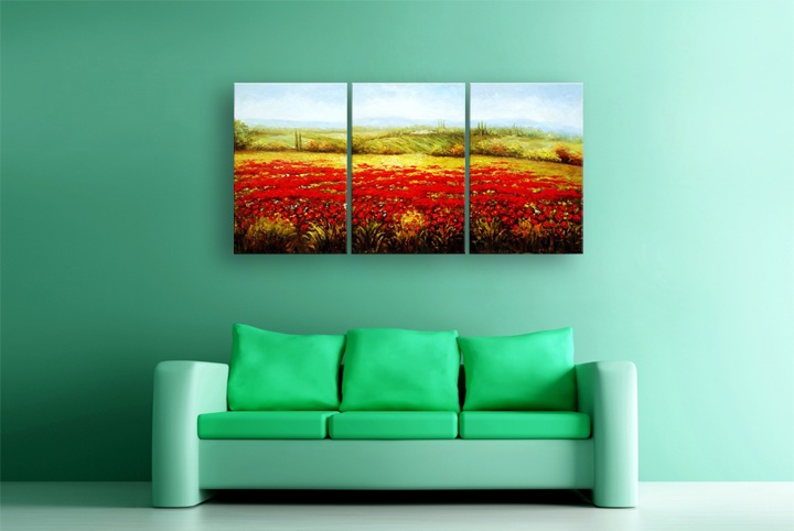 B313 - 72" FRAMED ORIGINAL MODERN ABSTRACT ART OIL PAINTING
