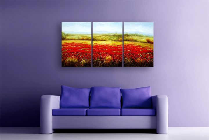 B313 - 72" FRAMED ORIGINAL MODERN ABSTRACT ART OIL PAINTING