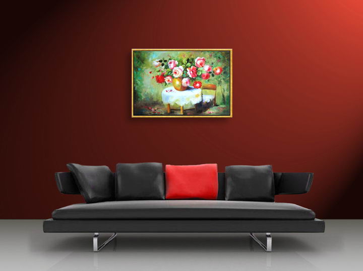 D096 - 37" FRAMED vincent van gogh sunflowers Art OIL PAINTING