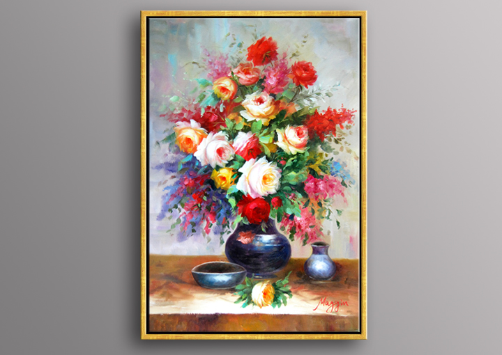 D108 - 37" FRAMED vincent van gogh sunflowers Art OIL PAINTING