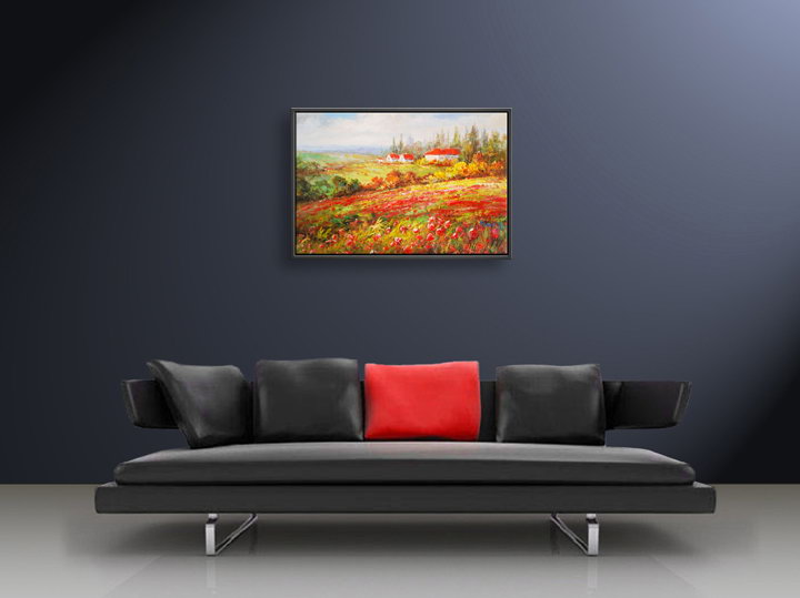 D209 - 37" FRAMED vincent van gogh sunflowers Art OIL PAINTING