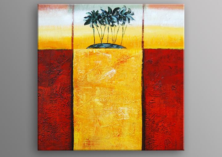 D445 - 32x32" FRAMED ABSTRACT MODERN SQUARE FINE ART OIL PAINTING
