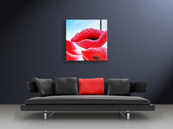D459 - 32x32" FRAMED ABSTRACT MODERN SQUARE FINE ART OIL PAINTING