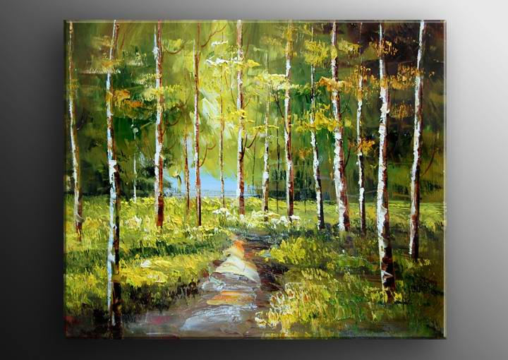 F73 - 20x24" FRAMED ABSTRACT Landscape MODERN ART OIL PAINTING