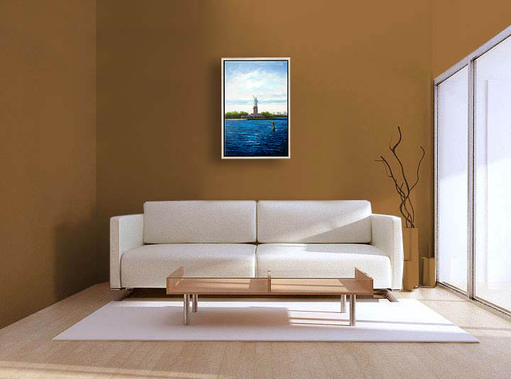 FB2068 - 25x37" FRAMED ABSTRACT MODERN ART Landscape OIL PAINTING