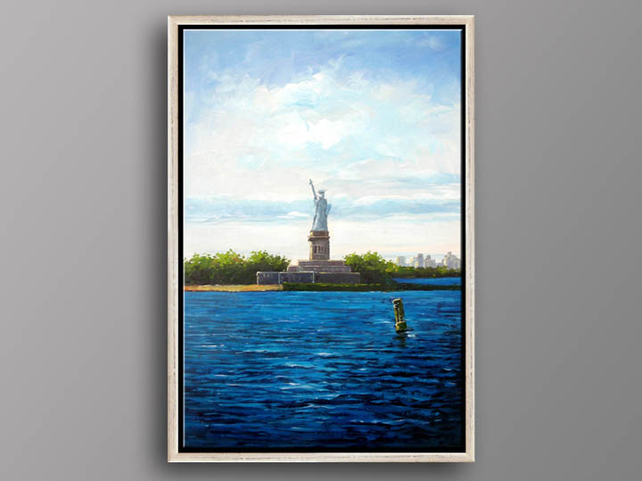 FB2068 - 25x37" FRAMED ORIGINAL ART Landscape OIL PAINTING