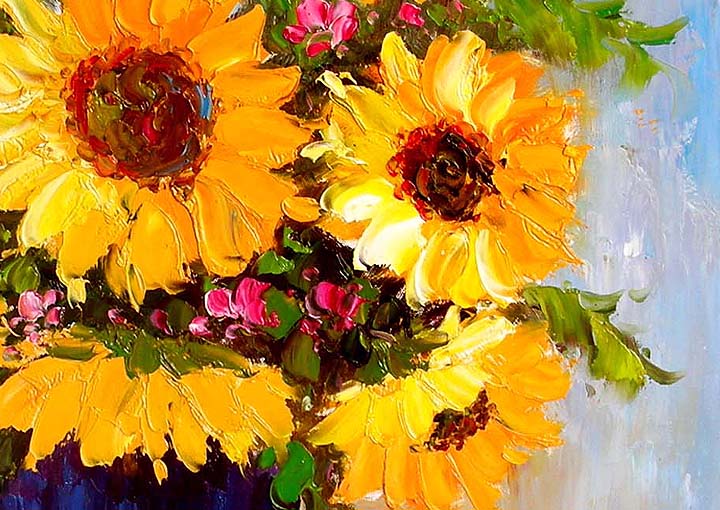 HA1032 - 20x24" FRAMED Modern IMPRESSIONIST Floral ART OIL PAINTING