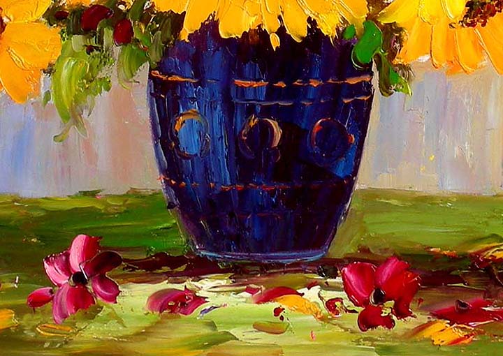 HA1032 - 20x24" FRAMED Modern IMPRESSIONIST Floral ART OIL PAINTING