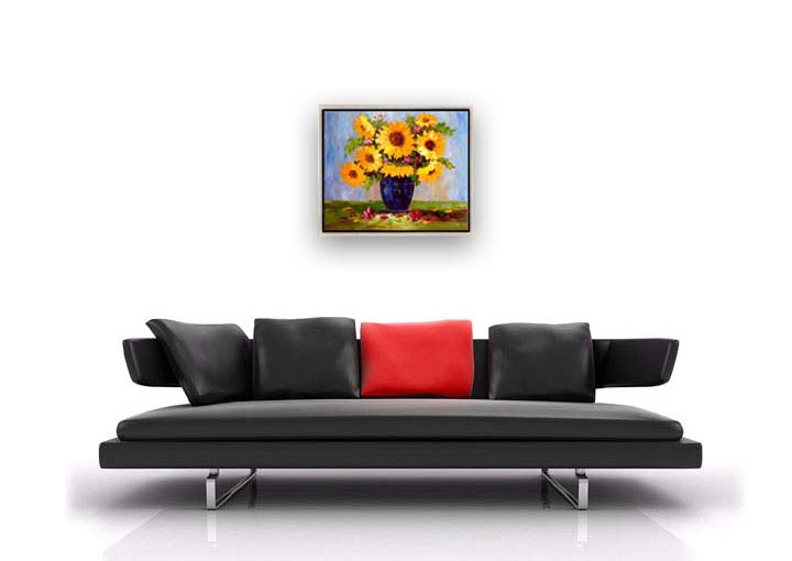 HA1032 - 20x24" FRAMED Modern IMPRESSIONIST Floral ART OIL PAINTING