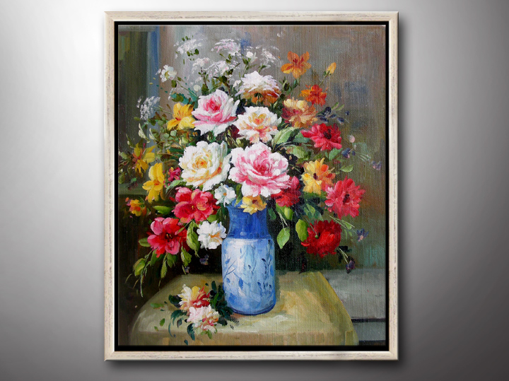 HA1065 - 20x24" FRAMED Modern IMPRESSIONIST Floral ART OIL PAINTING
