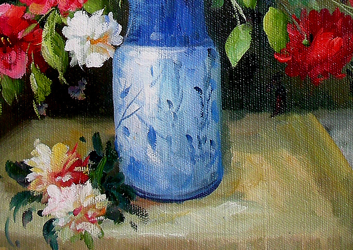 HA1065 - 20x24" FRAMED Modern IMPRESSIONIST Floral ART OIL PAINTING
