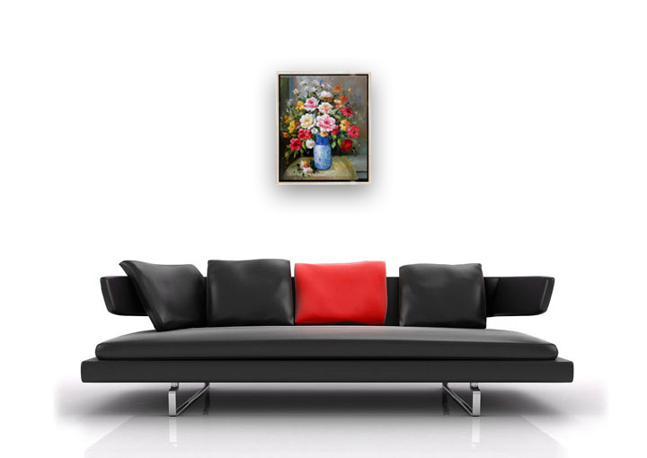 HA1065 - 20x24" FRAMED Modern IMPRESSIONIST Floral ART OIL PAINTING