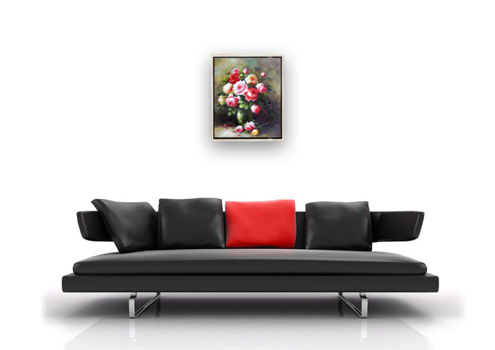 HA1071 - 20x24" FRAMED Modern IMPRESSIONIST Floral ART OIL PAINTING