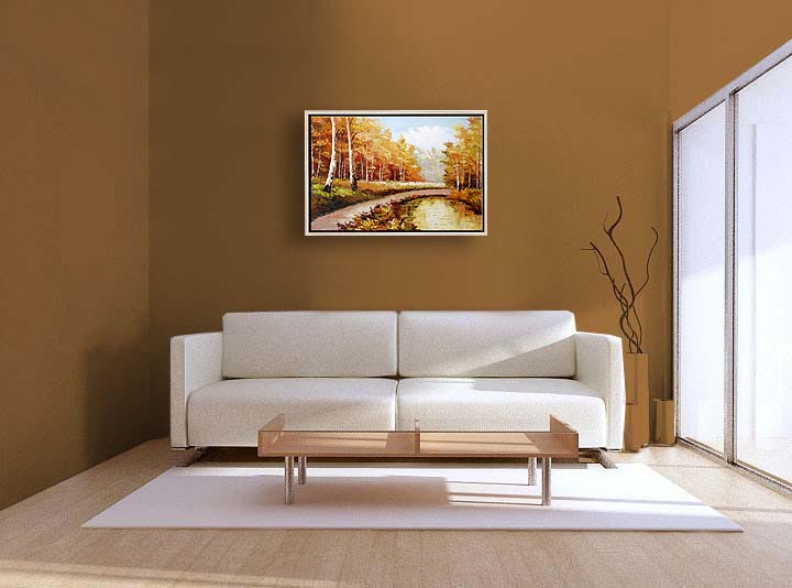 HB2036 - 25x37" FRAMED ABSTRACT MODERN ART Landscape OIL PAINTING