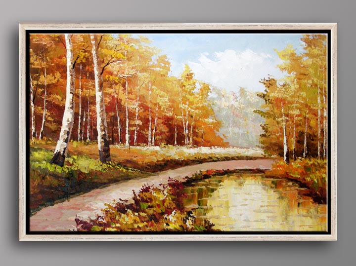 HB2036 - 25x37" FRAMED ORIGINAL ART Landscape OIL PAINTING