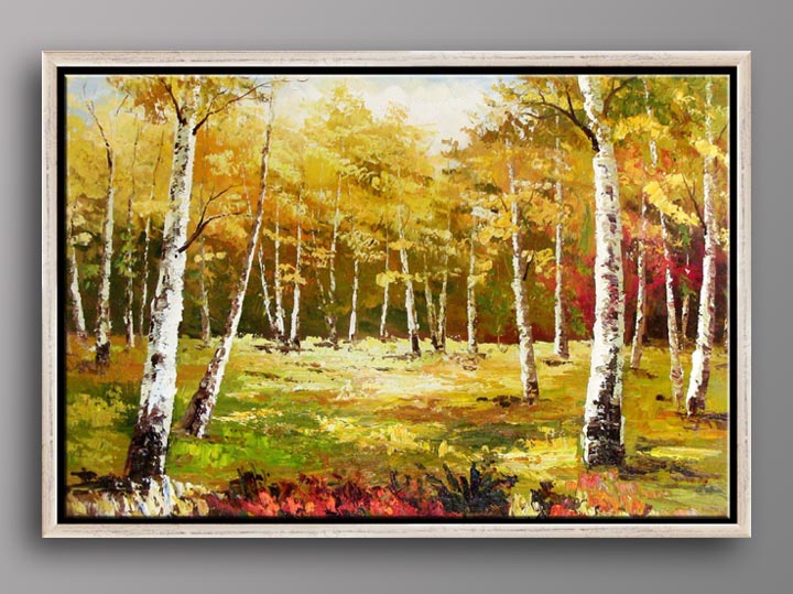 HB2037 - 25x37" FRAMED ORIGINAL ART Landscape OIL PAINTING