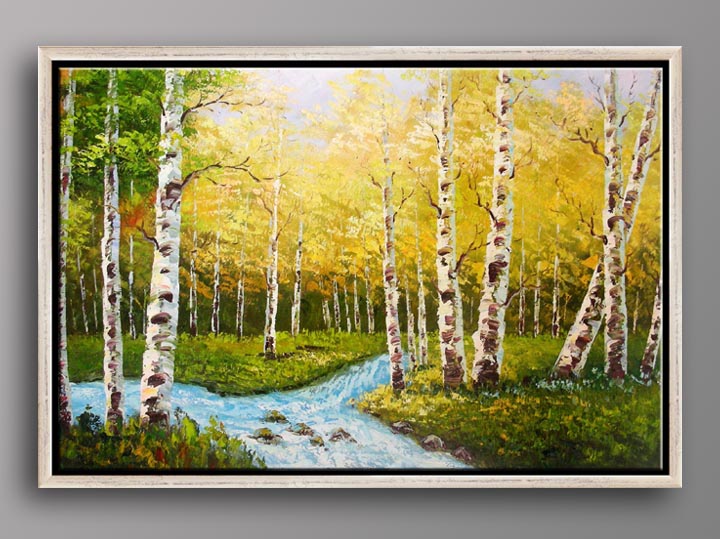 HB2040 - 25x37" FRAMED ORIGINAL ART Landscape OIL PAINTING