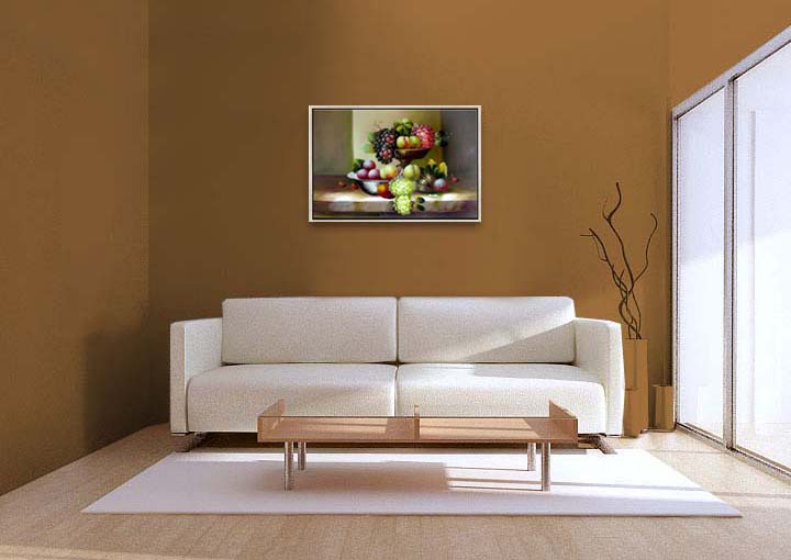 HB2151 - 25x37" FRAMED ABSTRACT MODERN ART Landscape OIL PAINTING