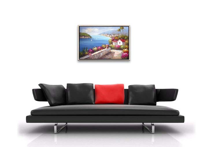 HB2169 - 25x37" FRAMED ABSTRACT MODERN ART Landscape OIL PAINTING