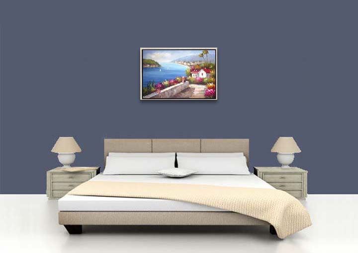 HB2169 - 25x37" FRAMED ABSTRACT MODERN ART Landscape OIL PAINTING