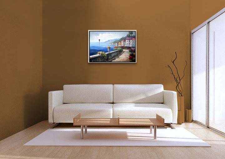 HB2184 - 25x37" FRAMED ABSTRACT MODERN ART Cityscape OIL PAINTING