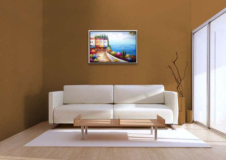 HB2190 - 25x37" FRAMED ABSTRACT MODERN ART Cityscape OIL PAINTING