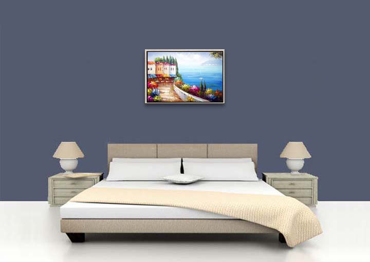 HB2190 - 25x37" FRAMED ABSTRACT MODERN ART Cityscape OIL PAINTING