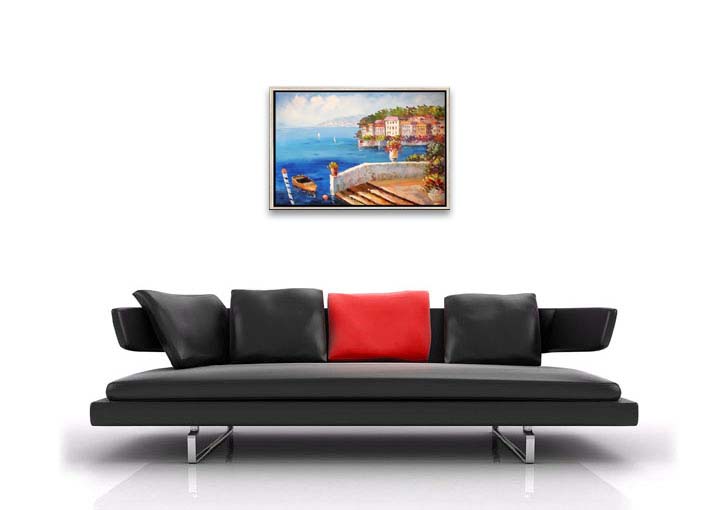 HB2199 - 25x37" FRAMED ABSTRACT MODERN ART Landscape OIL PAINTING