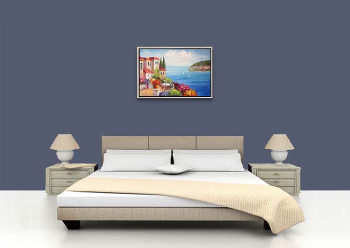 HB2220 - 25x37" FRAMED ABSTRACT MODERN ART Cityscape OIL PAINTING