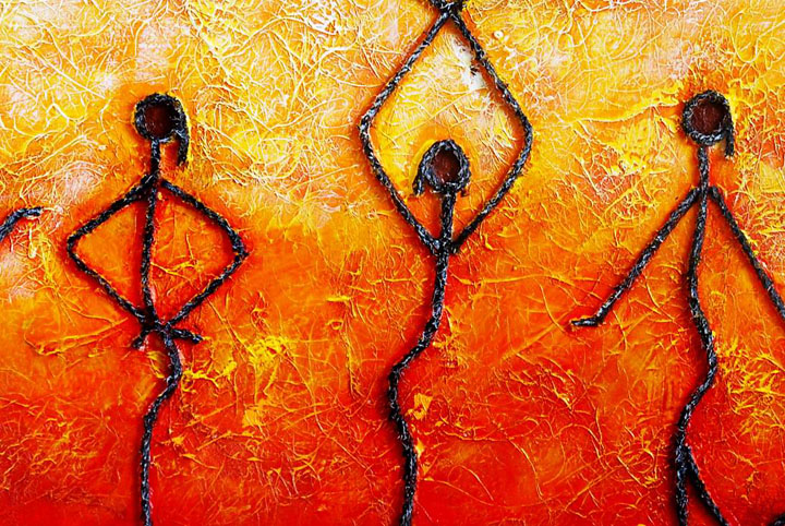 K38 - 24x36" ORIGINAL ABSTRACT MODERN ART Palette Knife Oil Painting