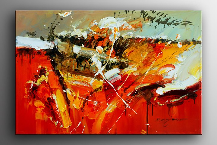 K61 - 24x36" ORIGINAL ABSTRACT MODERN ART Palette Knife Oil Painting
