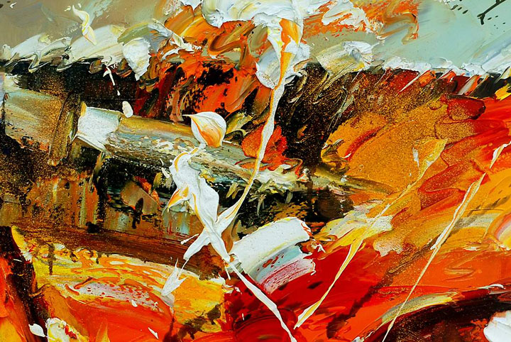 K61 - 24x36" ORIGINAL ABSTRACT MODERN ART Palette Knife Oil Painting