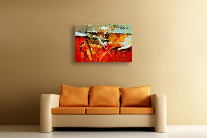 K61 - 24x36" ORIGINAL ABSTRACT MODERN ART Palette Knife Oil Painting