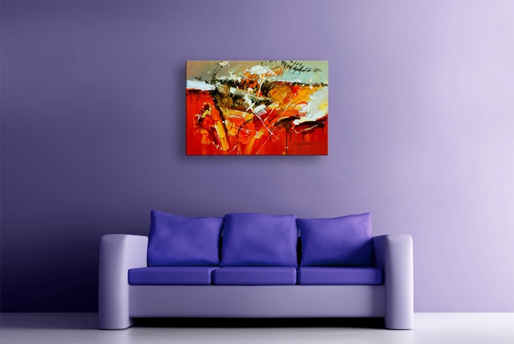 K61 - 24x36" ORIGINAL ABSTRACT MODERN ART Palette Knife Oil Painting
