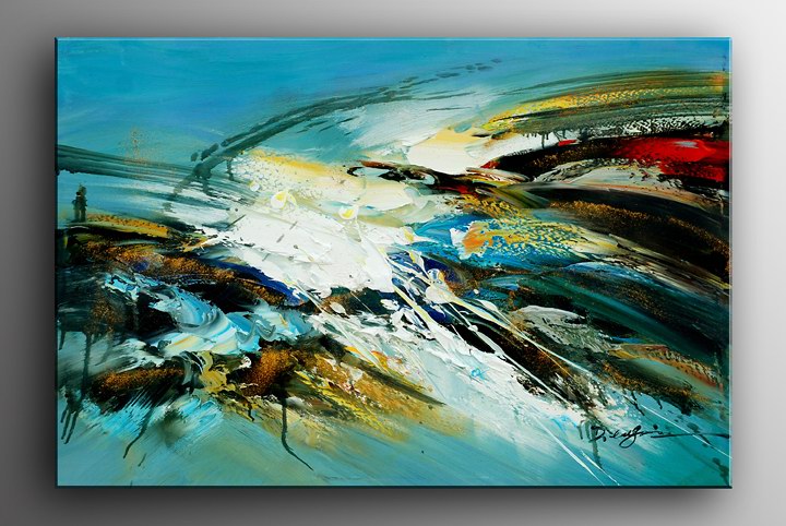 K62 - 24x36" ORIGINAL ABSTRACT MODERN ART Palette Knife Oil Painting