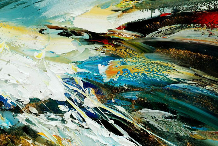 K62 - 24x36" ORIGINAL ABSTRACT MODERN ART Palette Knife Oil Painting