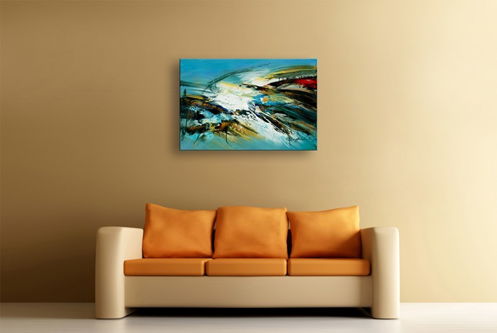 K62 - 24x36" ORIGINAL ABSTRACT MODERN ART Palette Knife Oil Painting