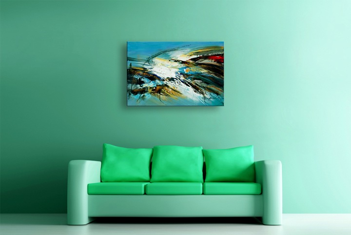 K62 - 24x36" ORIGINAL ABSTRACT MODERN ART Palette Knife Oil Painting
