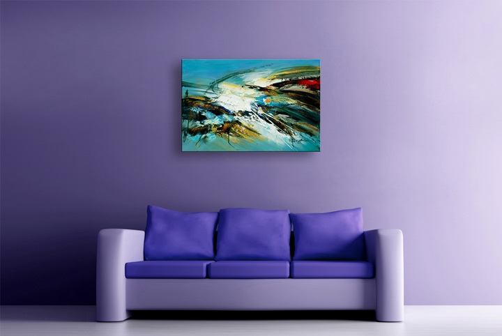 K62 - 24x36" ORIGINAL ABSTRACT MODERN ART Palette Knife Oil Painting