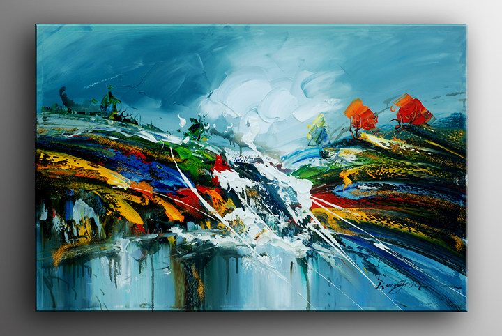 K63 - 24x36" ORIGINAL ABSTRACT MODERN ART Palette Knife Oil Painting